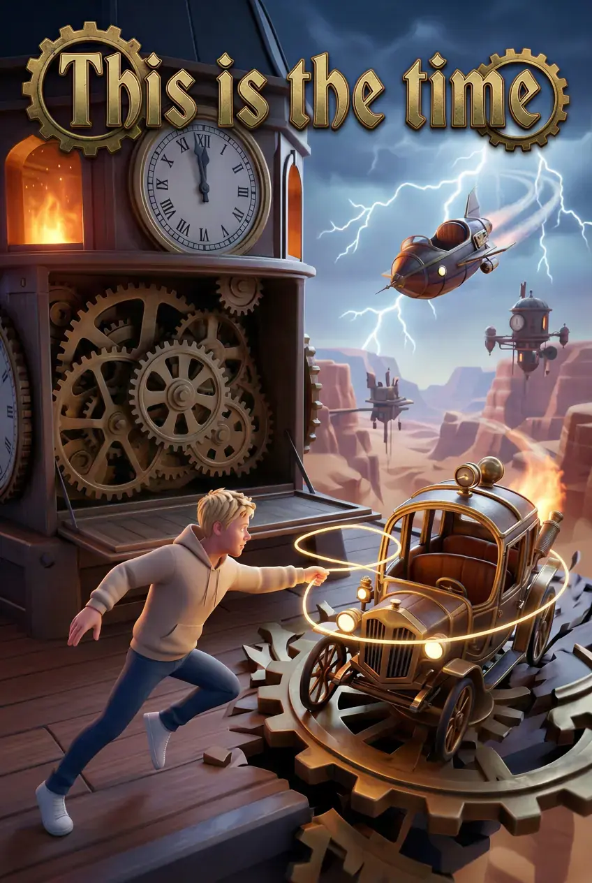 Copertina del fumetto 3D "This is the time" creato con myComics.ai