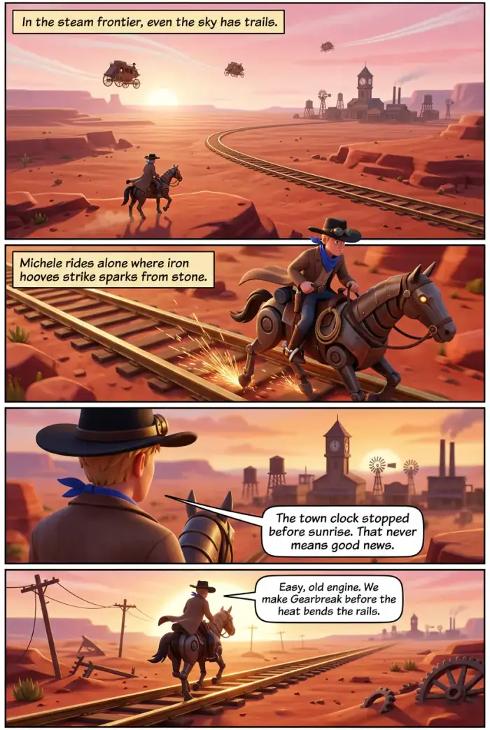 Pagina 1 del fumetto 3D "This is the time" creato con myComics.ai