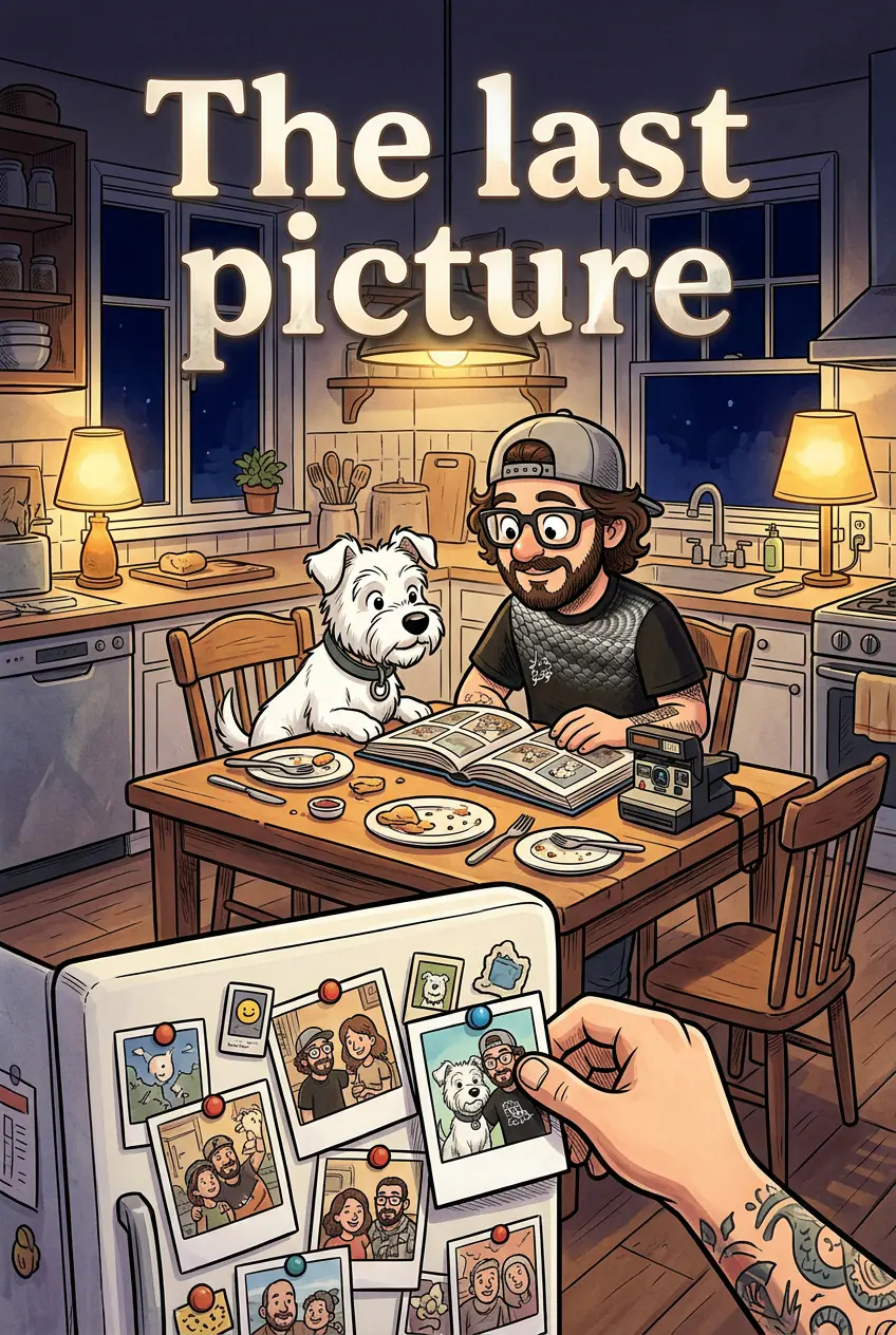 Colorful pet comic cover celebrating an unforgettable companion