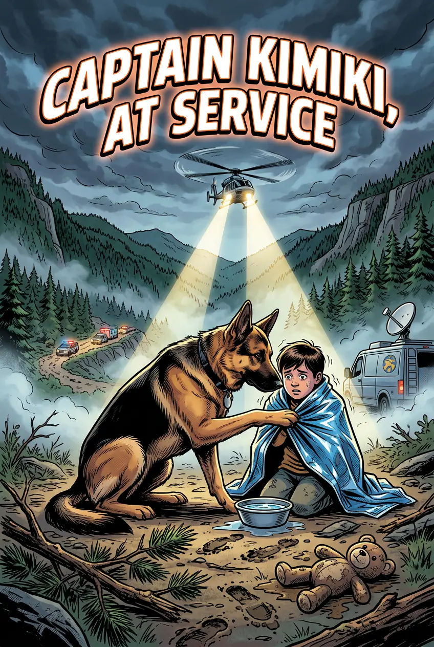 Cartoon-style pet comic cover with friends in the park