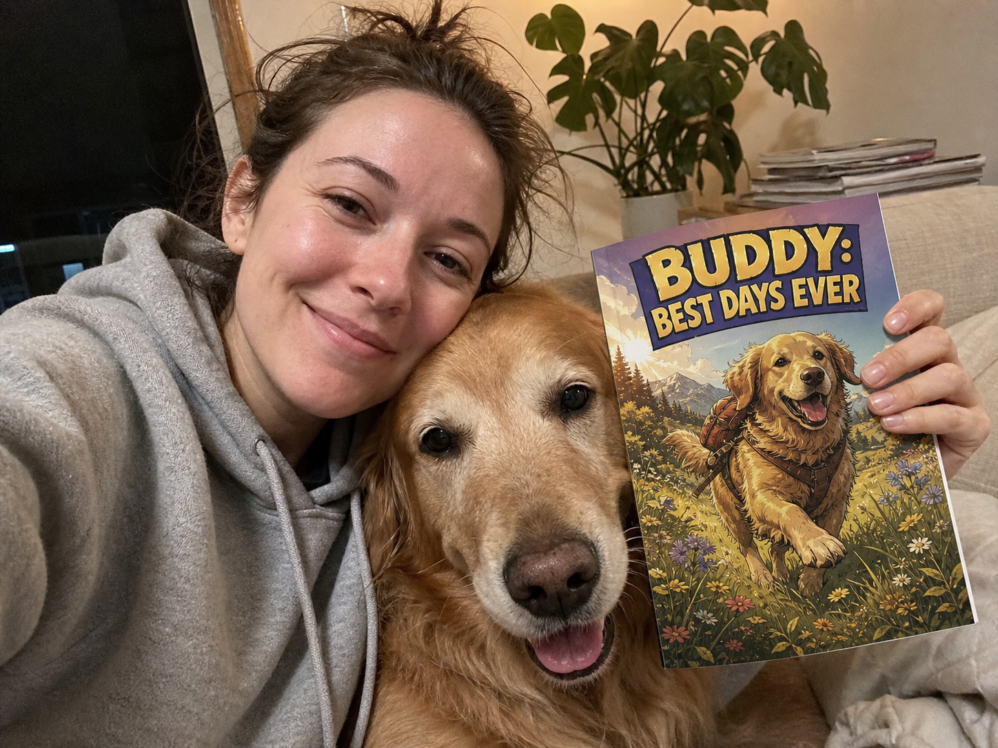 Jenna R. with their printed pet comic