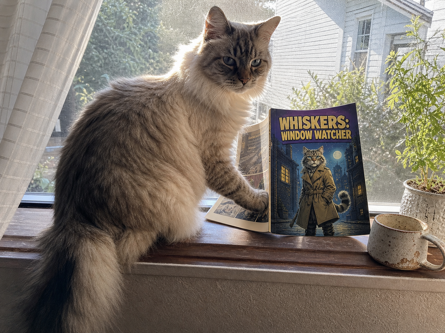 Sofia C. with their printed pet comic