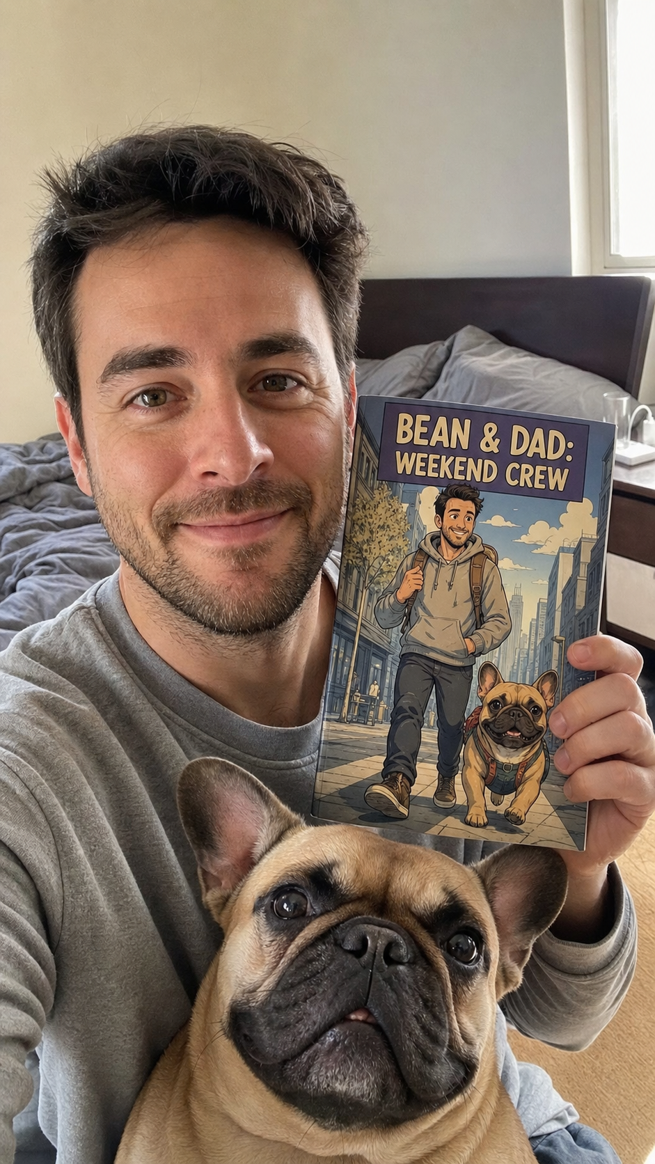 Marco D. with their printed pet comic