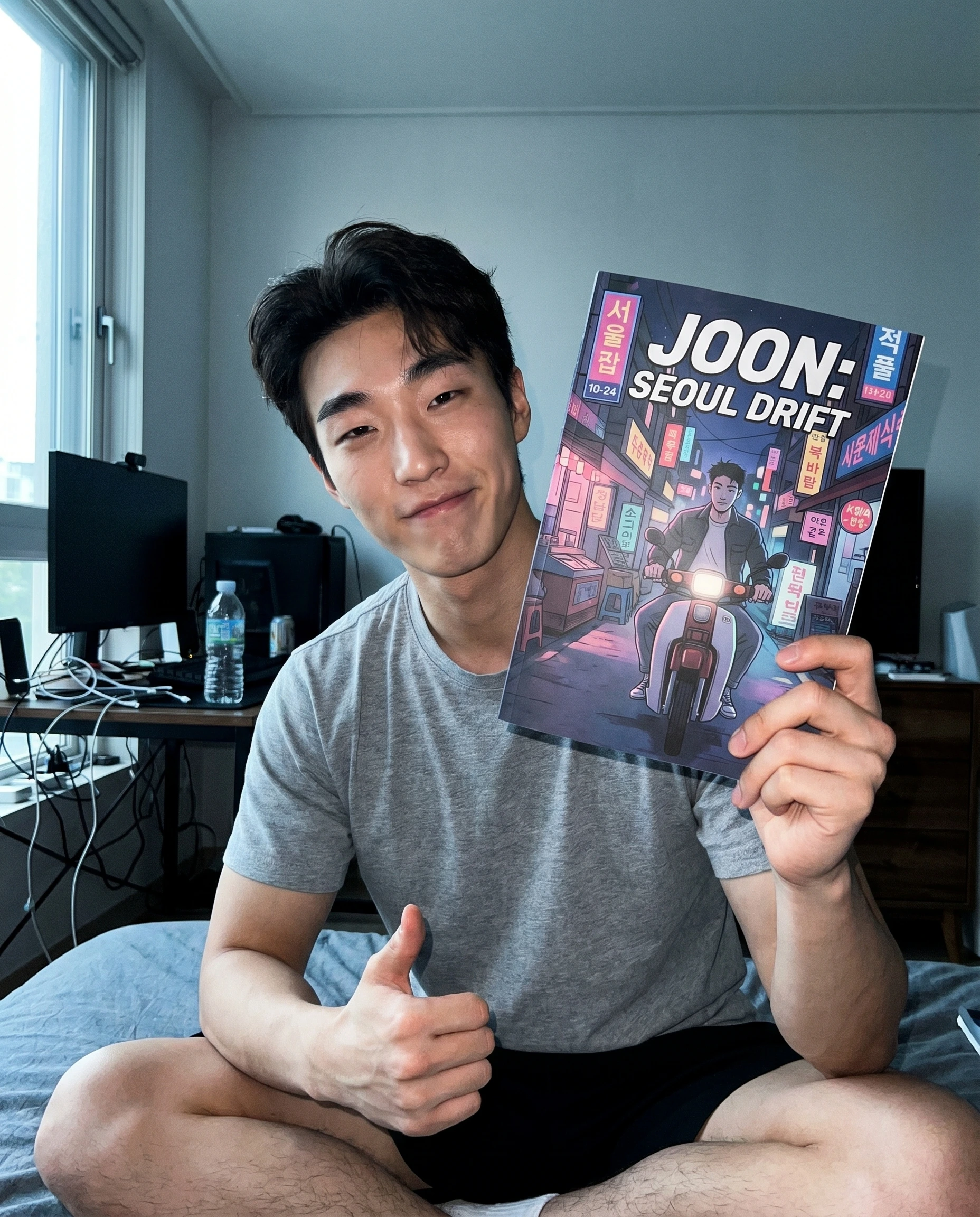 Joon K. holding their printed comic
