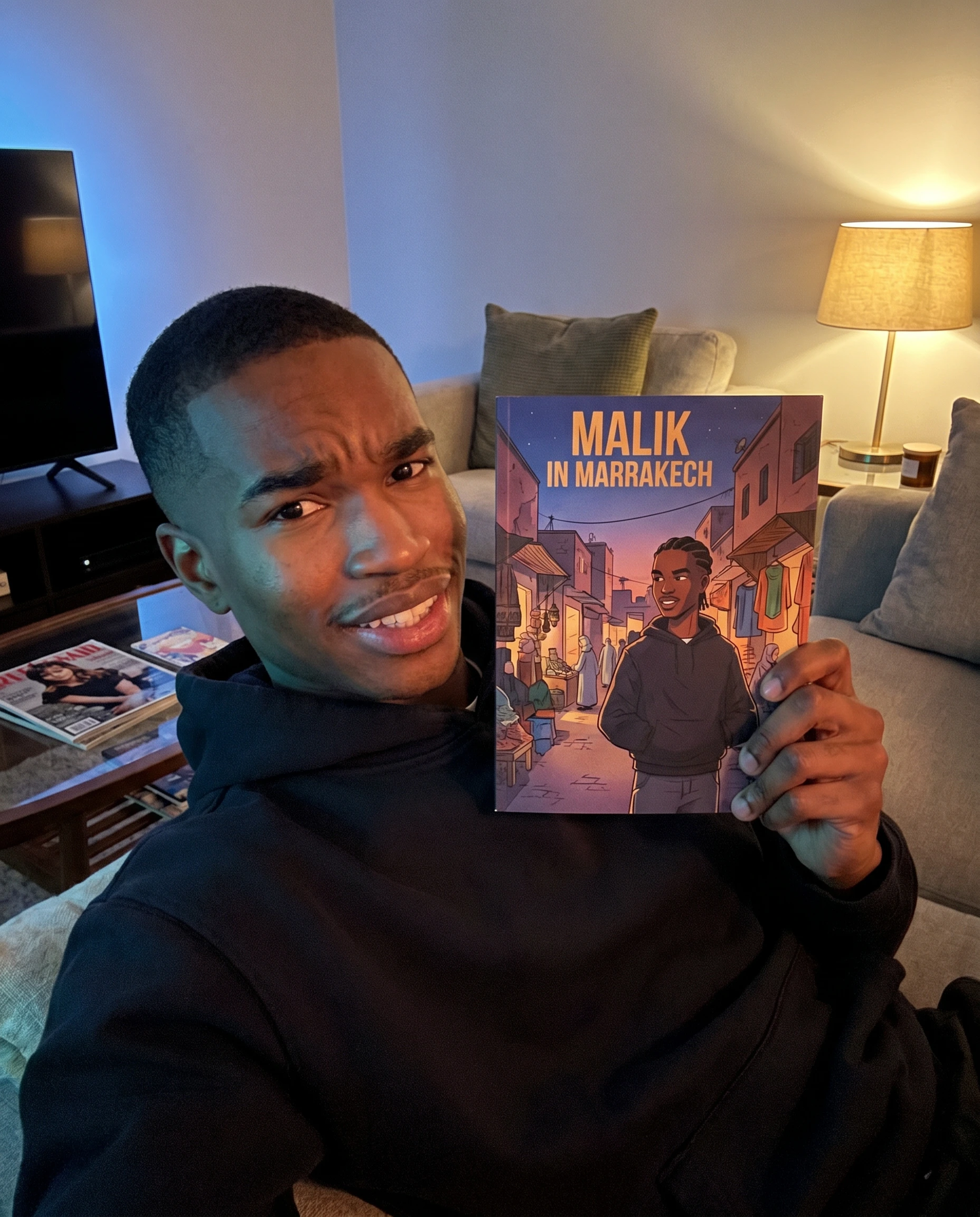 Malik W. holding their printed comic