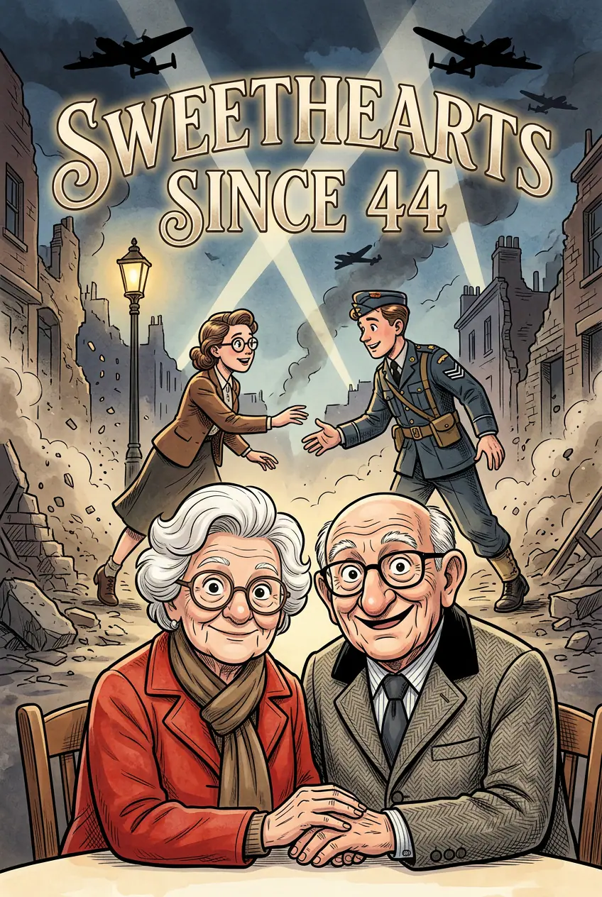 Adventure-themed couples comic cover with two heroes side by side