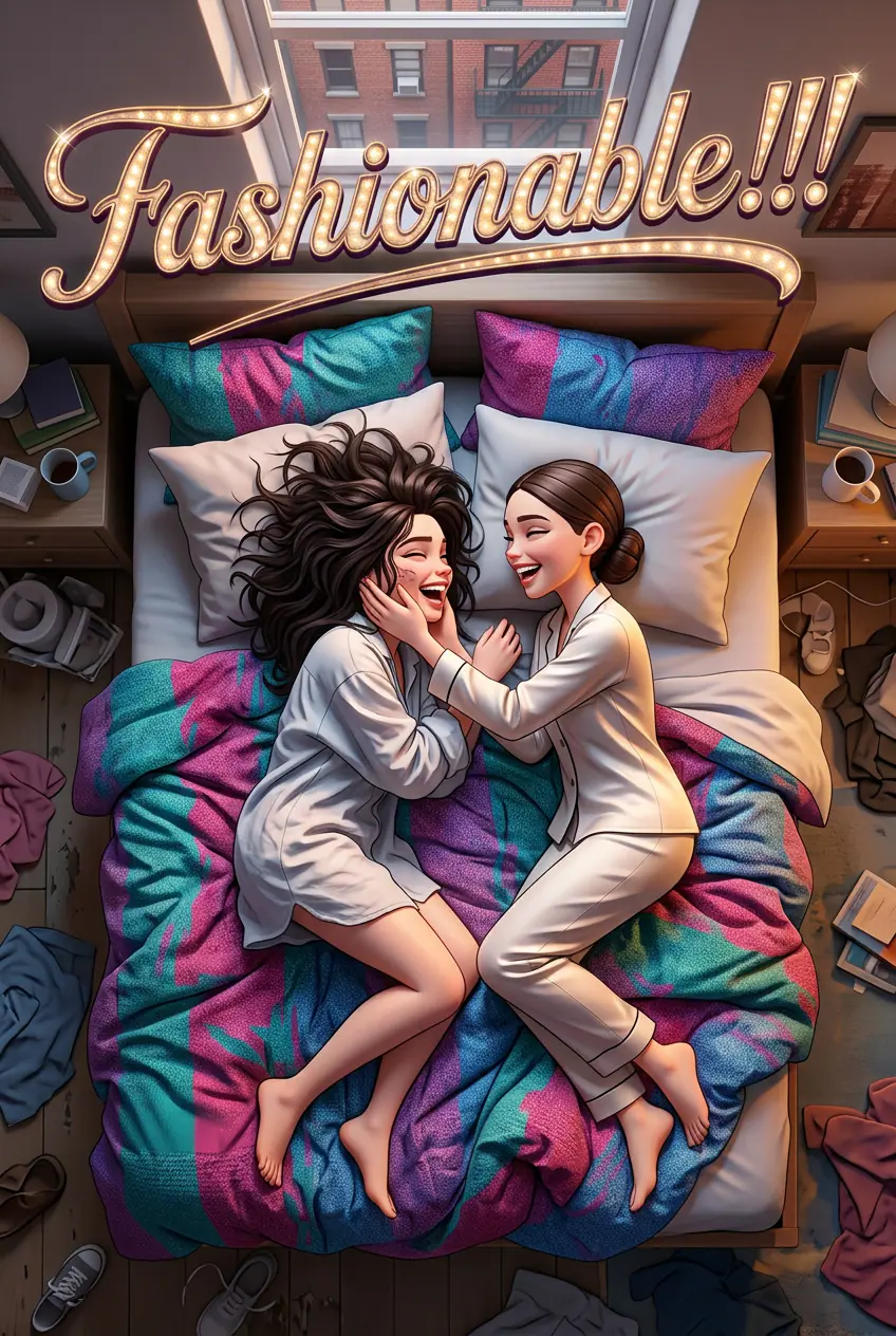 Illustrated couples adventure comic book cover