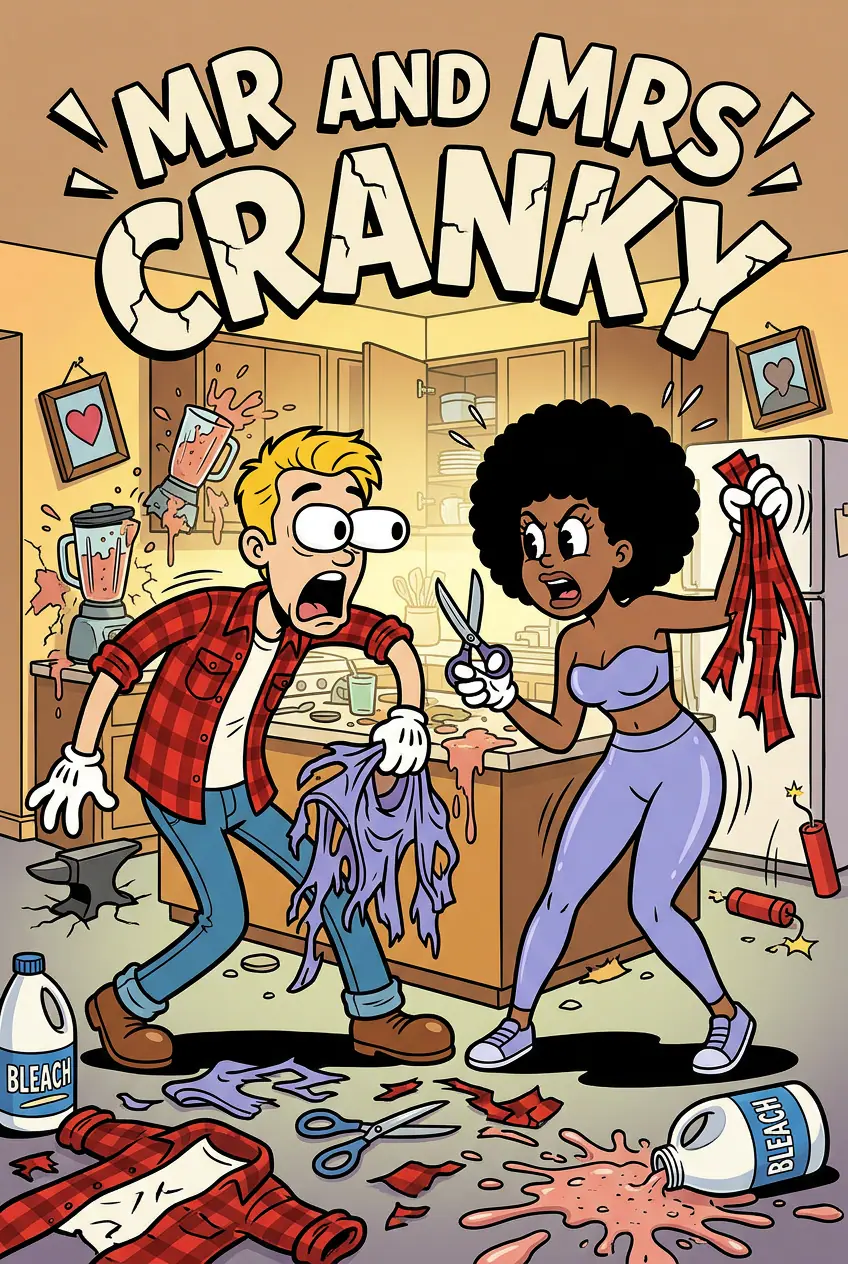 Cartoon-style couples comic cover with a romantic adventure