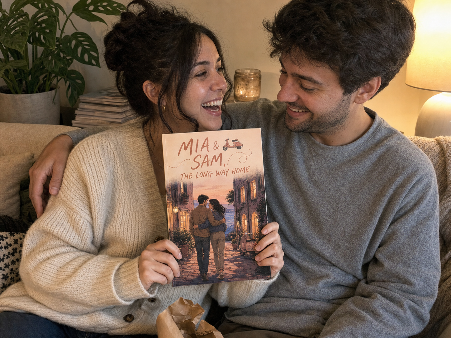 Mia L. holding their printed comic