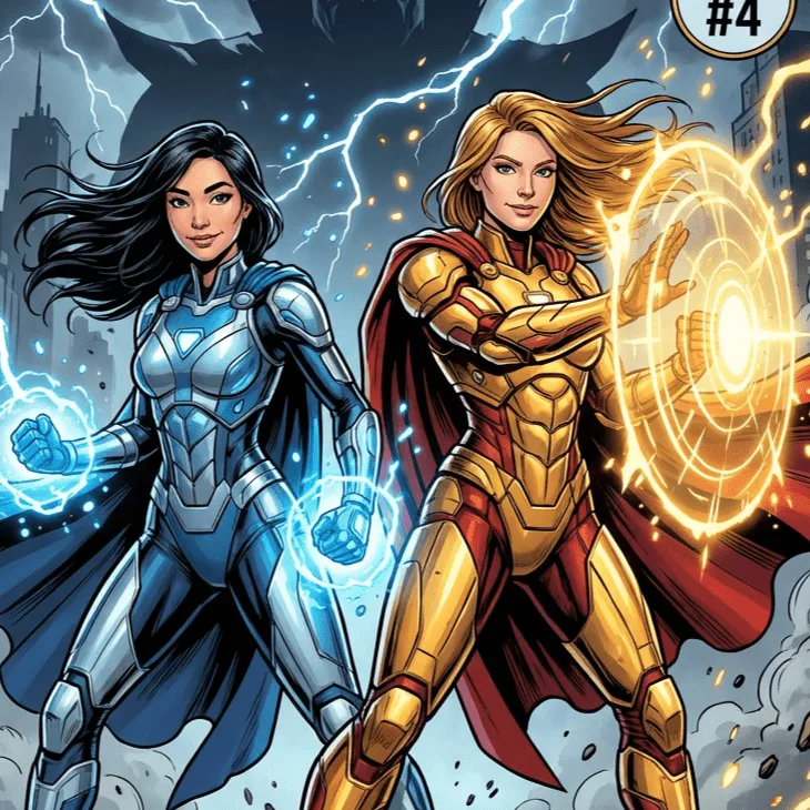 Superhero comic style